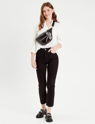 Jeans flare 7/8ème denim noir femme