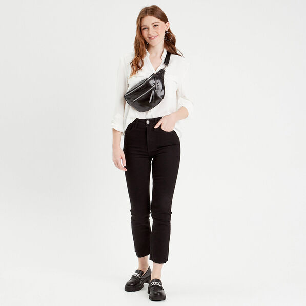 Jeans flare 7/8ème denim noir femme