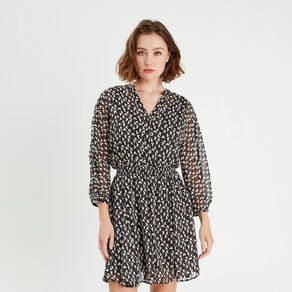 robe evasee manches 34 noir femme Robe évasée manches 3/4 noir femme