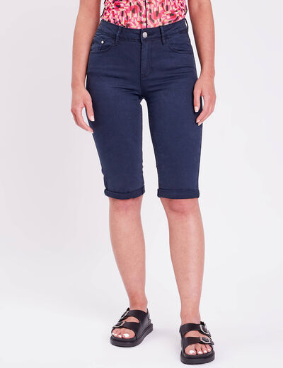 Pantacourt bleu marine femme