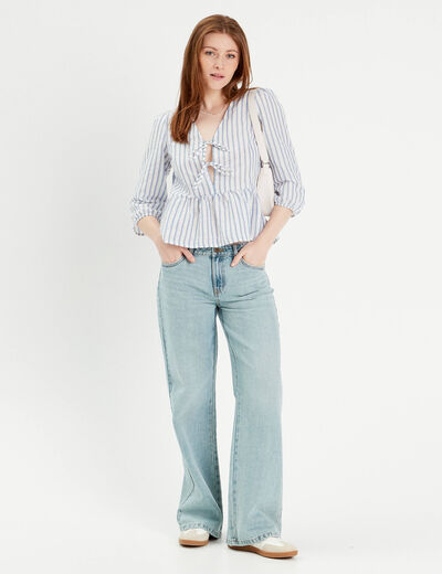 Blouse manches 3/4 ecru femme
