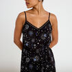 Robe longue &eacute;vas&eacute;e col v dentelle noir femme