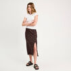 Jupe midi droite fendue noir femme