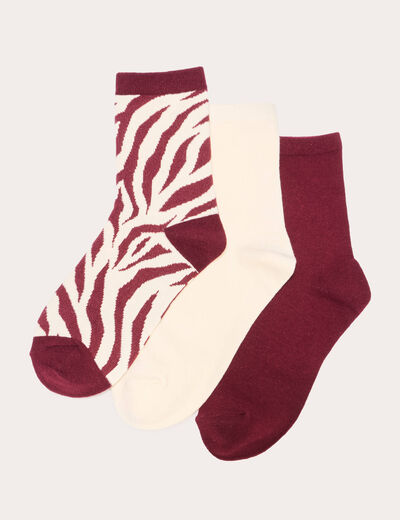Lot 3 paires chaussettes ecru femme