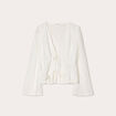 Blouse nouée ecru femme