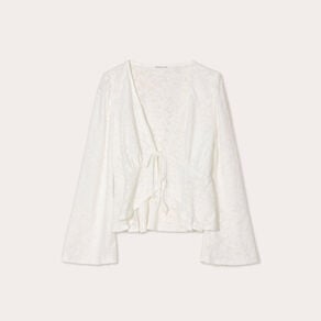 blouse nouee ecru femme Blouse nouée ecru femme