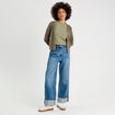 Gilet manches longues vert kaki femme