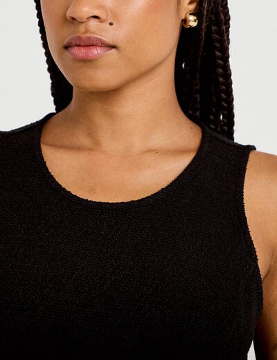 Combinaison large sans manches ceintur&eacute;e noir femme