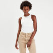 Body sans manches effet seconde peau blanc femme