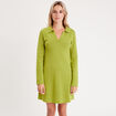 Robe pull droite col polo vert anis femme