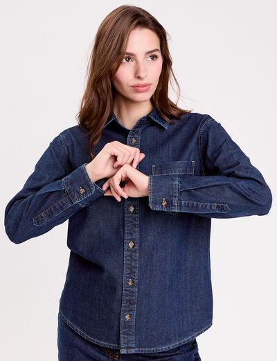 Chemise denim stone femme