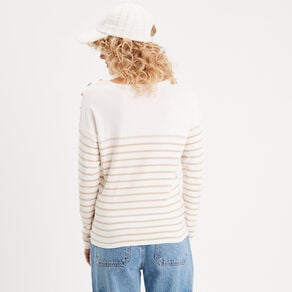 pull avec boutons beige femme Pull avec boutons beige femme