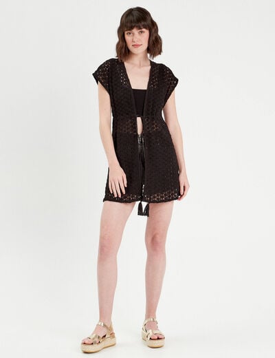 Paréo à nouer sur la taille noir femme