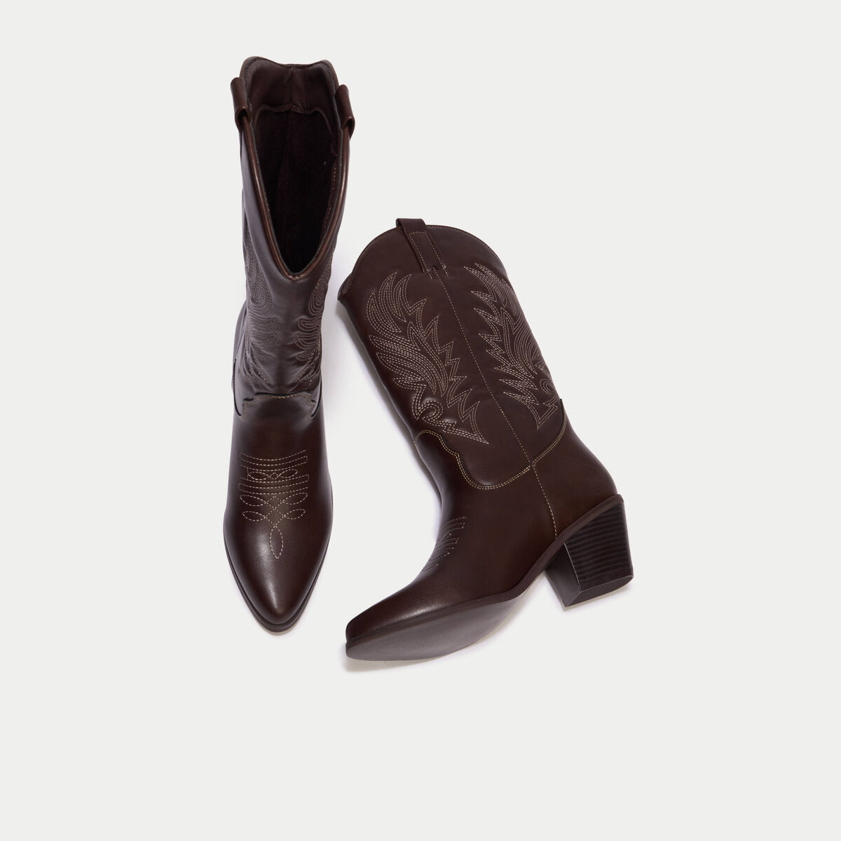Bottes esprit western marron femme