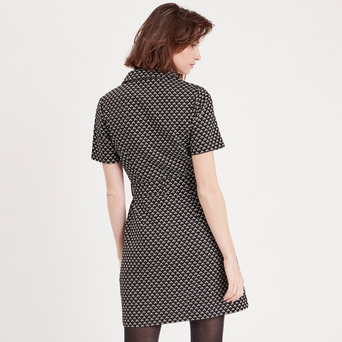 Robe droite zippée noir femme