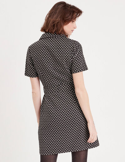 Robe droite zippée noir femme