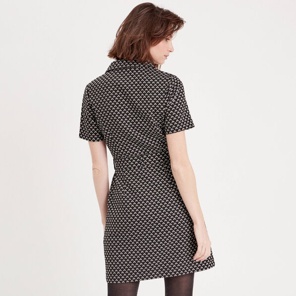 Robe droite zippée noir femme