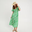 Robe longue évasée vert menthe femme