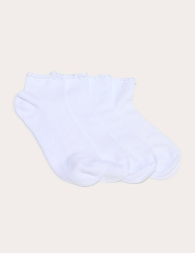 Lot de 4 paires de chaussettes ecru femme