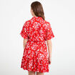 Robe courte &eacute;vas&eacute;e col chemise rouge femme
