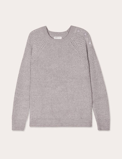 Pull manches longues gris clair femme