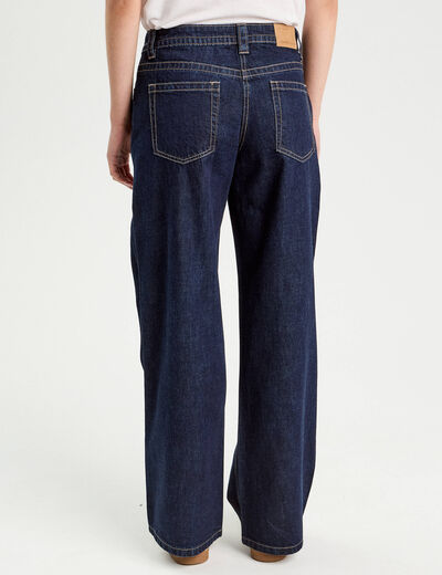 Jeans droit taille basse denim brut femme