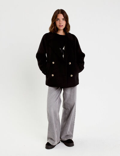 Caban oversize noir femme