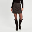 Jupe droite taille haute noir femme