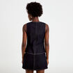 Gilet cintr&eacute; sans manches en jean denim brut femme
