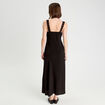 Robe longue évasée noir femme
