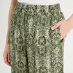 Pantalon large taille haute vert kaki femme