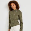 Veste ajust&eacute;e manches longues vert kaki femme