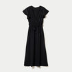 Robe longue &eacute;vas&eacute;e manches courtes noir femme