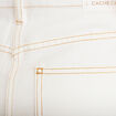 Jeans droit &agrave; revers denim blanc femme
