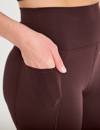 Legging taille haute activewear marron fonc&eacute; femme