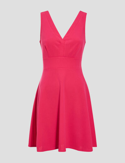 Robe patineuse bretelles larges rose vif femme