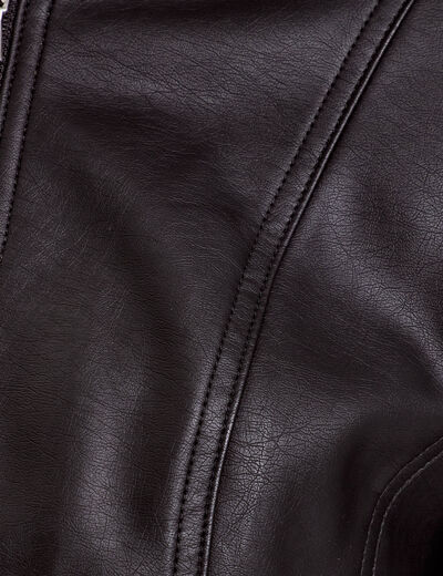Veste droite zipp&eacute;e noir femme