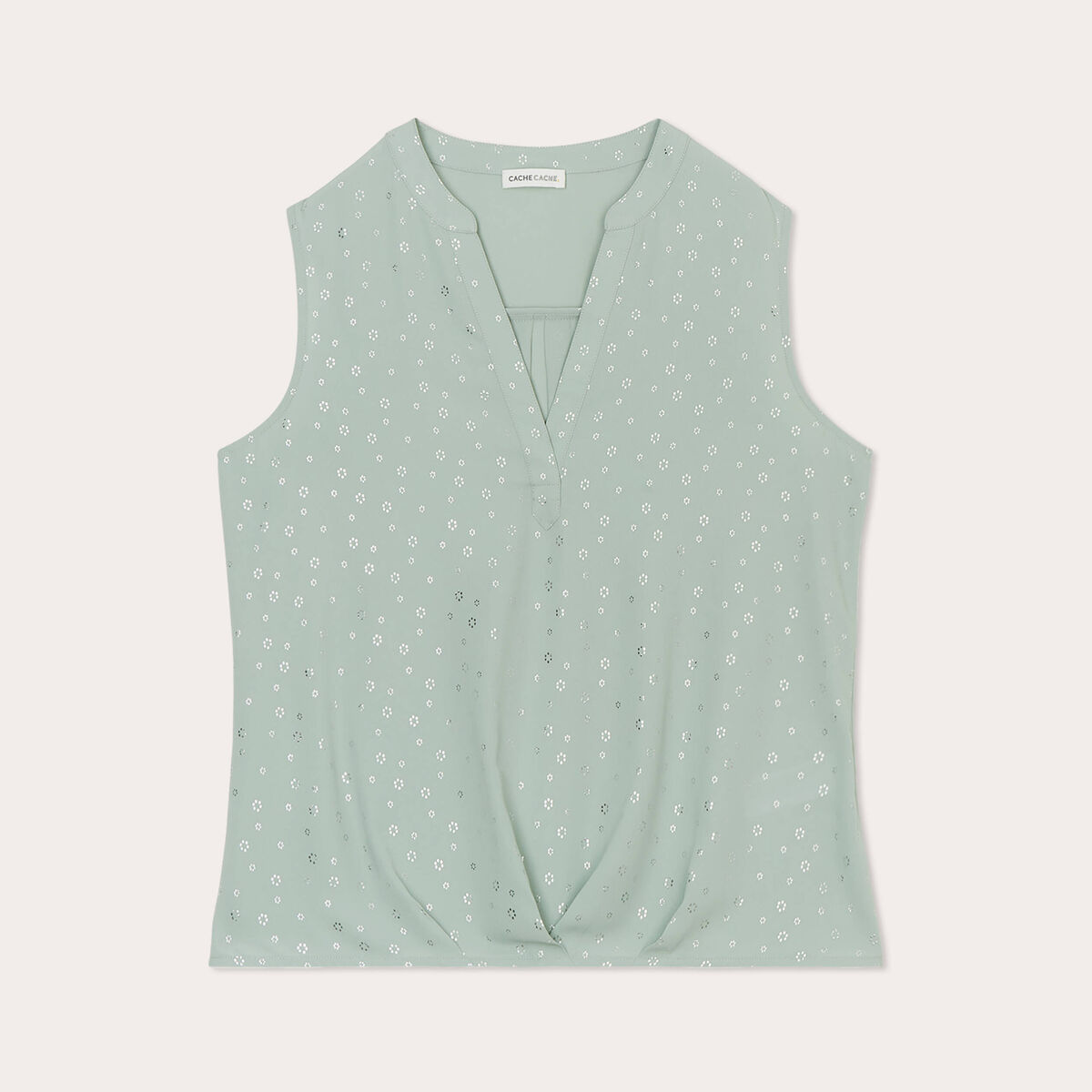Blouse sans manches vert olive femme