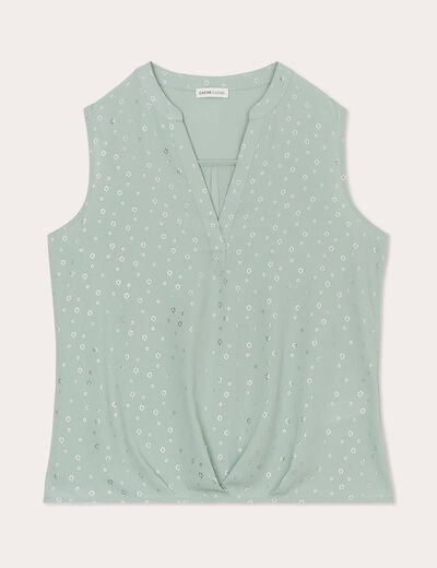 Blouse sans manches vert olive femme