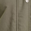 Veste droite mi-longue en coton vert kaki femme