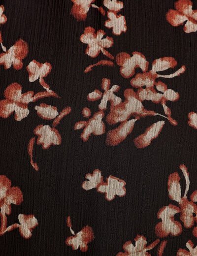 Robe évasée manches 3/4 noir femme