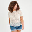 T-shirt manches courtes ecru femme