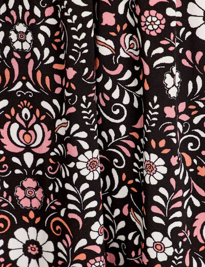 Robe longue évasée noir femme