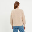 Pull avec col en V beige femme