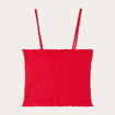 Débardeur bandeau smocké rouge femme