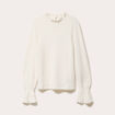 Blouse ajour&eacute;e manches longues ivoire femme