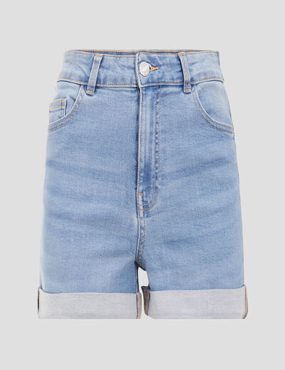 Short droit en jean denim triple stone femme