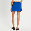 Jupe-short ceinturée contenant du lin bleu electrique femme