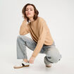Pull manches longues beige femme