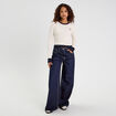 T-shirt cropped 2-en-1 ecru femme